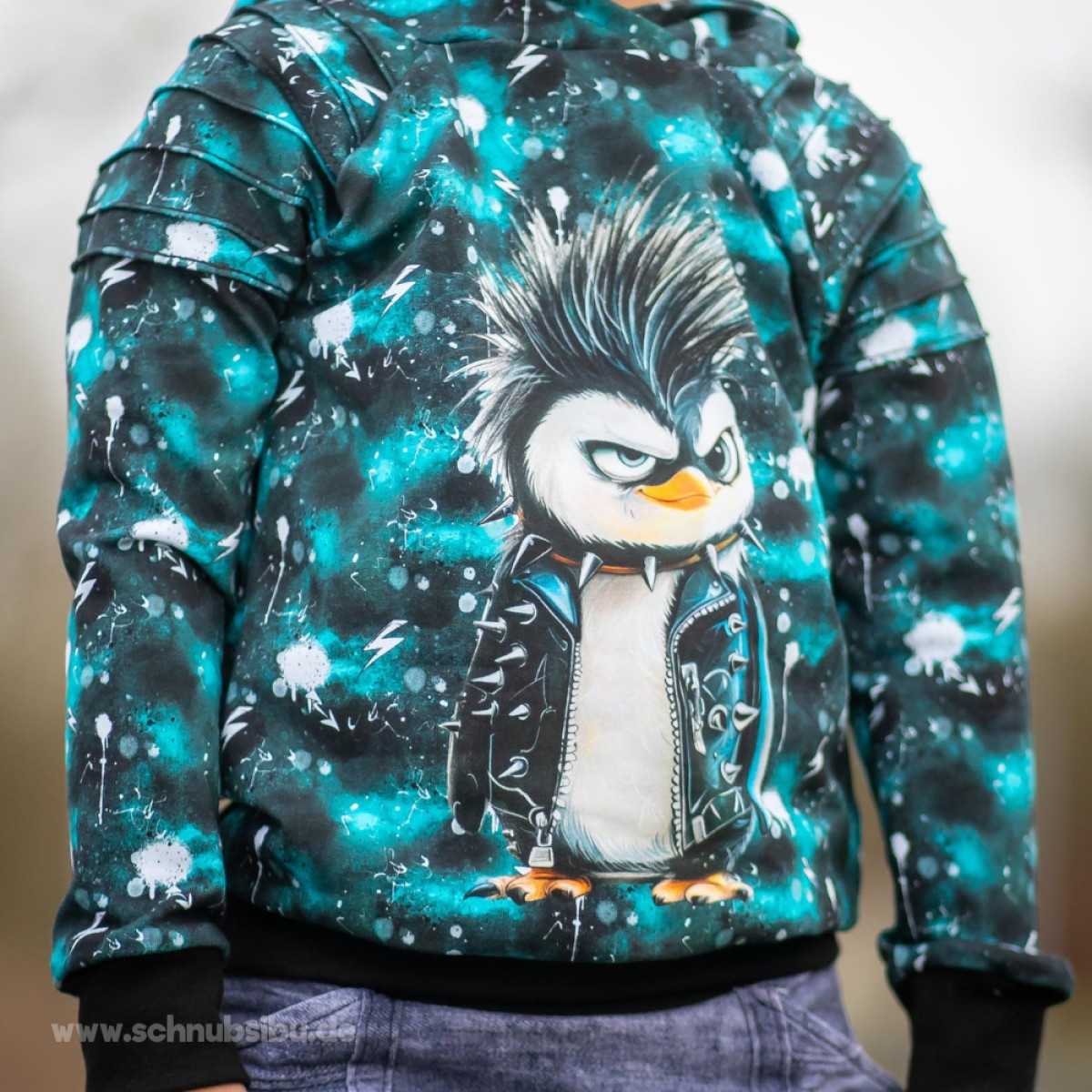 French Terry Cool Pinguin Panel